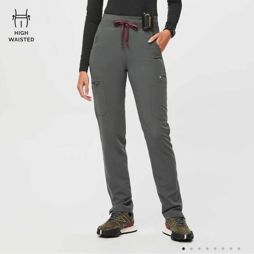 Figs high waisted Yola pants in bonsai color